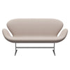 Fritz Hansen Svanesofa 2-Personers, Satinpoleret Aluminium/Steelcut Trio Lys Beige