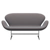 Fritz Hansen Svanesofa 2-Personers, Satinpoleret Aluminium/Steelcut Trio Pale Blue/Brown/Black