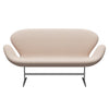 Fritz Hansen Svanesofa 2-Personers, Satinpoleret Aluminium/Sunniva Sand/Pale Pink