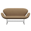 Fritz Hansen Svanesofa 2-personere, Satinpoleret Aluminium/Diablo Golden Sand