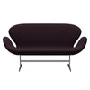 Fritz Hansen Svanesofa 2-Personers, Satinpoleret Aluminium/Diablo Blomme