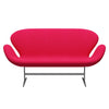 Fritz Hansen Svanesofa 2-personere, Silver Grey/Divina Lipstick Pink