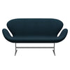 Fritz Hansen Svanesofa 2-personere, Silver Grey/Divina MD Darkpetrol