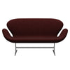 Fritz Hansen Svanesofa 2-Personers, Silver Grey/Divina Melange Burgundy