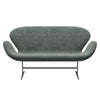 Fritz Hansen Svanesofa 2-Personers, Silver Grey/Sunniva Sort/Hvid