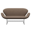 Fritz Hansen Svanesofa 2-Personers, Silver Grey/Sunniva Chocolate/Tan