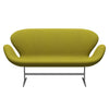 Fritz Hansen Svanesofa 2-personere, Silver Grey/Tonus Lime Green