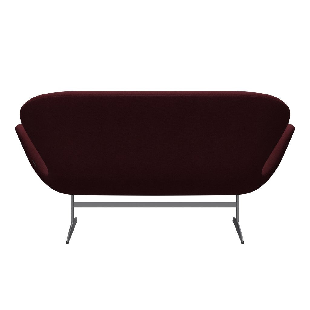 [product_category]-Fritz Hansen Swan Sofa 2 Seater, Silver Grey/Tonus Wine Red-Fritz Hansen-3321-TON610-SGBASE-FRI-4