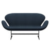 Fritz Hansen Svanesofa 2-personere, Warm Graphite/Steelcut Trio Dark Dusty Blue