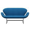 Fritz Hansen Svanesofa 2-personere, Warm Graphite/Steelcut Trio Turquise/Blue