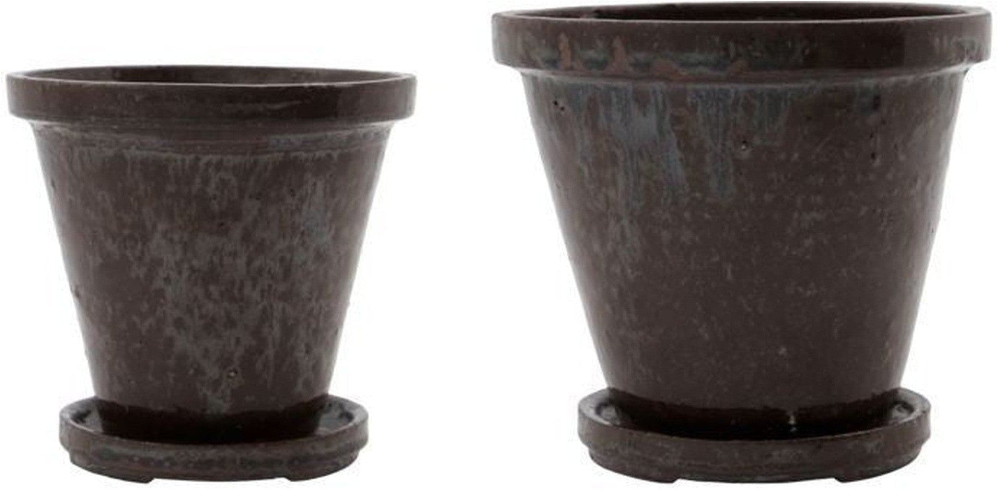 [product_category]-House Doctor Planter w. saucer, HDFlower, Brown-House Doctor-5707644828674-210140611-HOU-1