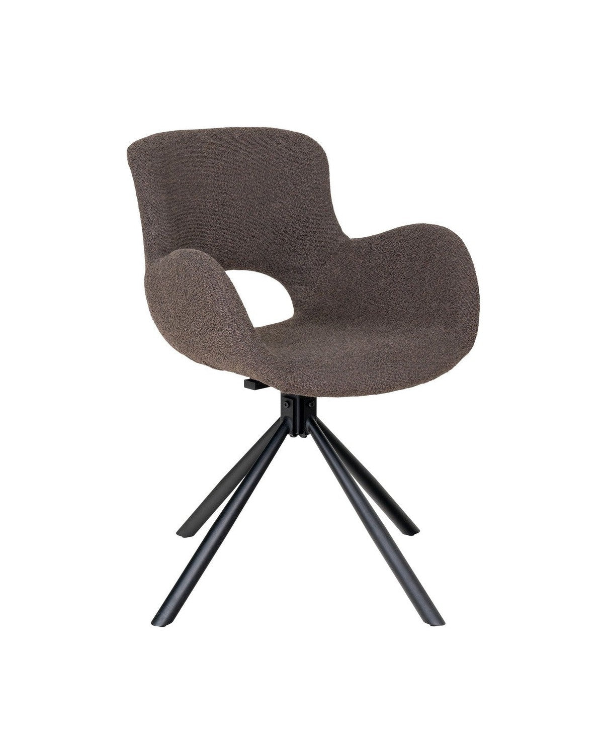 House Nordic Amorim Dining Chair, Swivel, Bouclé, Mushroom, Hn1274