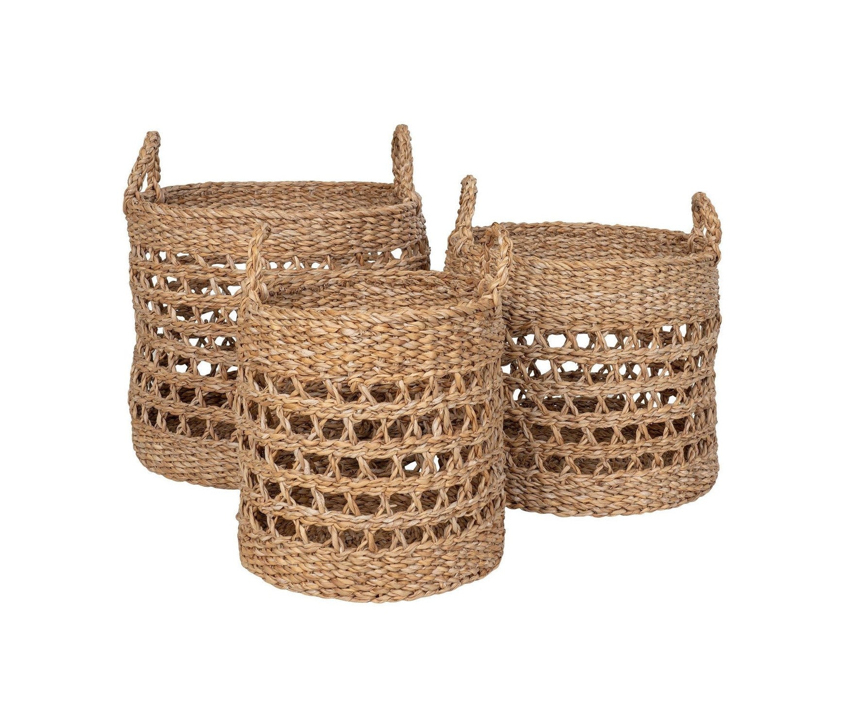 House Nordic Balok Baskets, Seagrass, Natural, Set Of 3