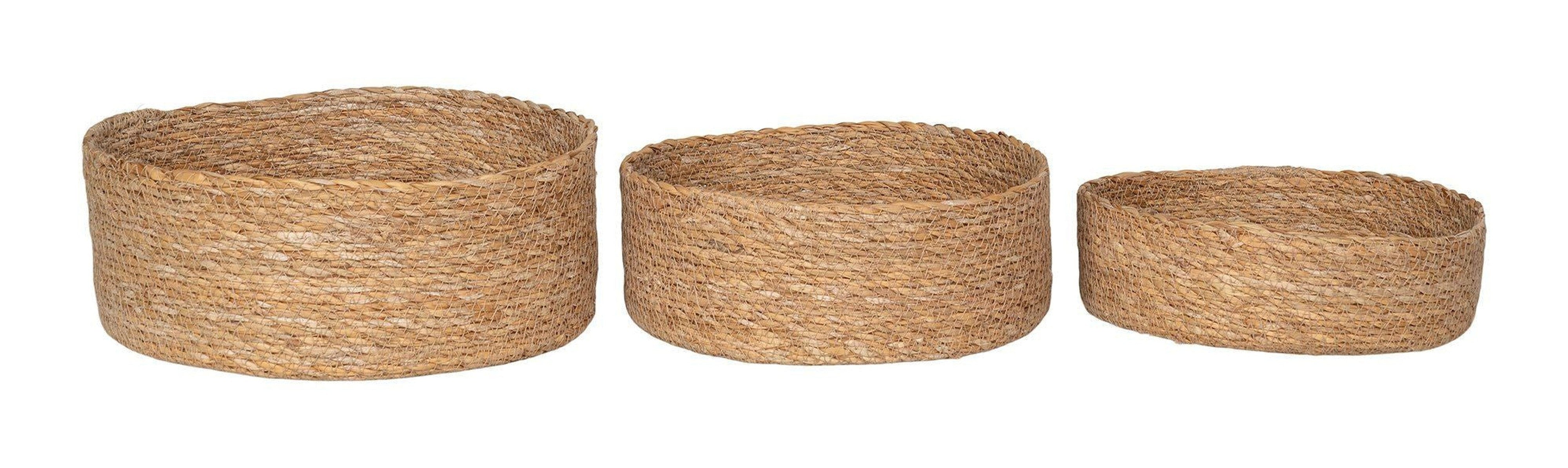 House Nordic Batam Baskets, Seagrass, Natural, Set Of 3