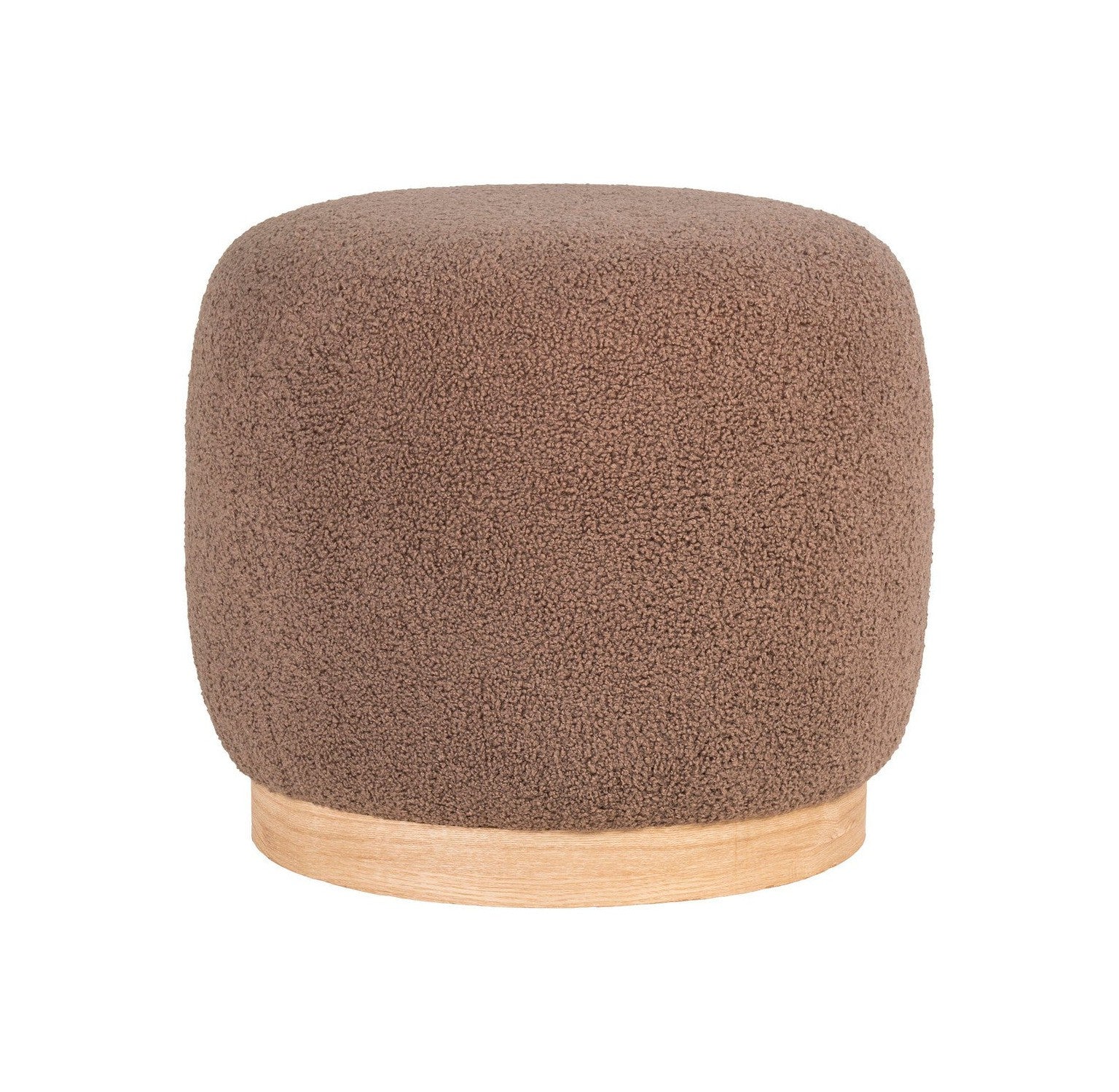 House Nordic Belfort Pouf, Teddy, Brown, ø44,5x40 Cm, Hn1238