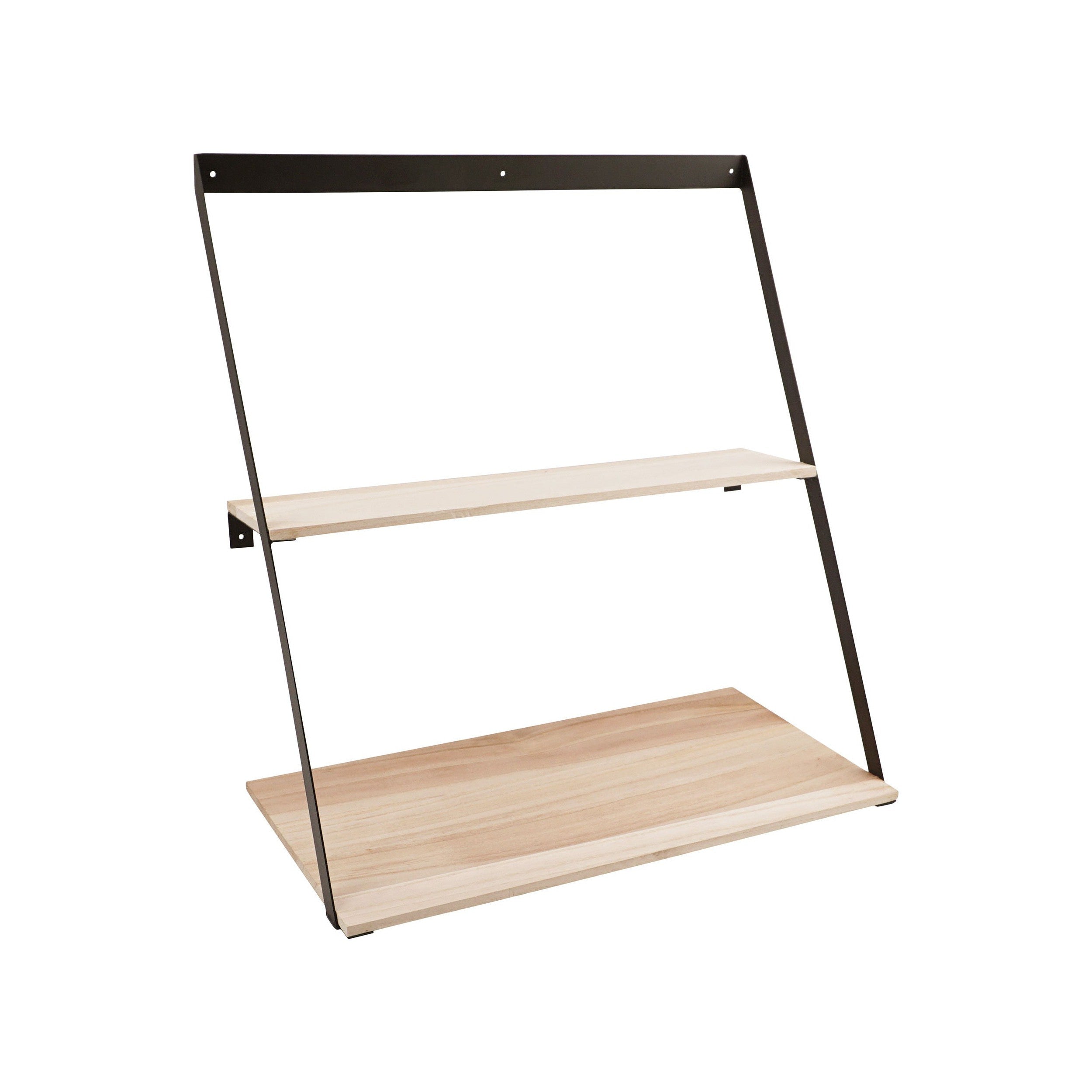 House Nordic Bern Wall Shelf, Steel, Pinewood, 50x21x52 Cm