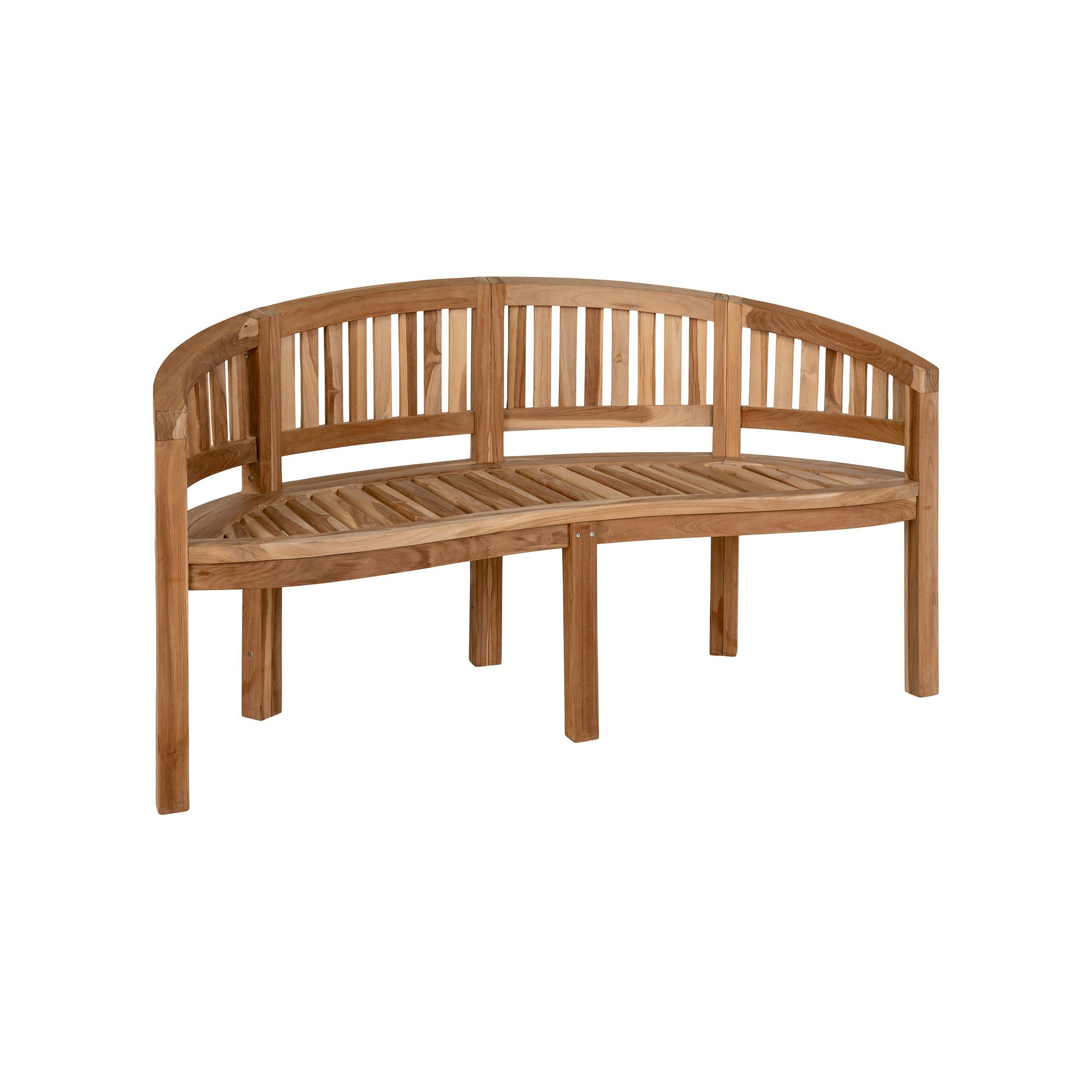 House Nordic Boca Banan Bench In Teak Wood, Nature