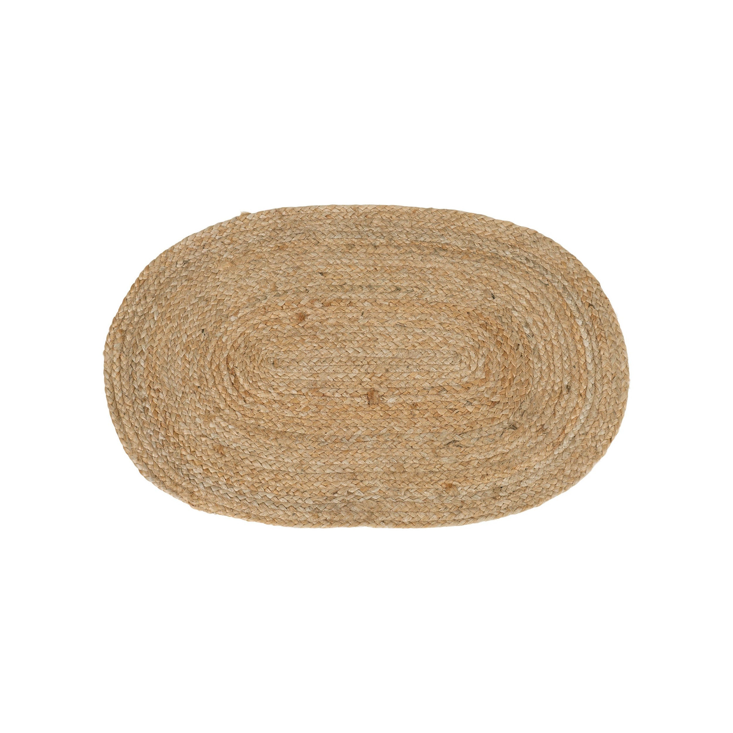 House Nordic Bombay Doormat, Braided Jute, Natural, Oval, 50x80 Cm