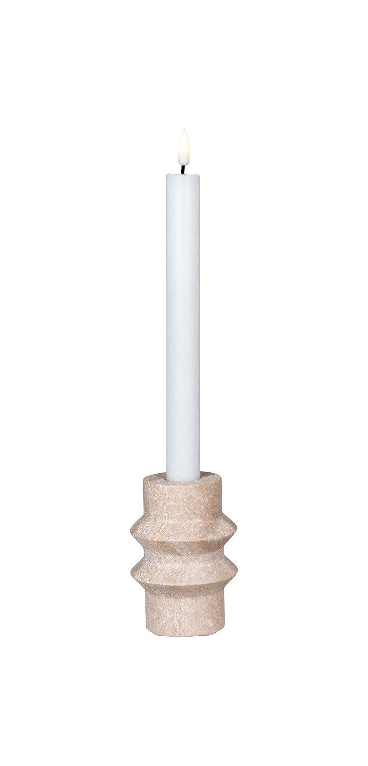 House Nordic Candle Holder, Travertine, Natural, ø7x10 Cm