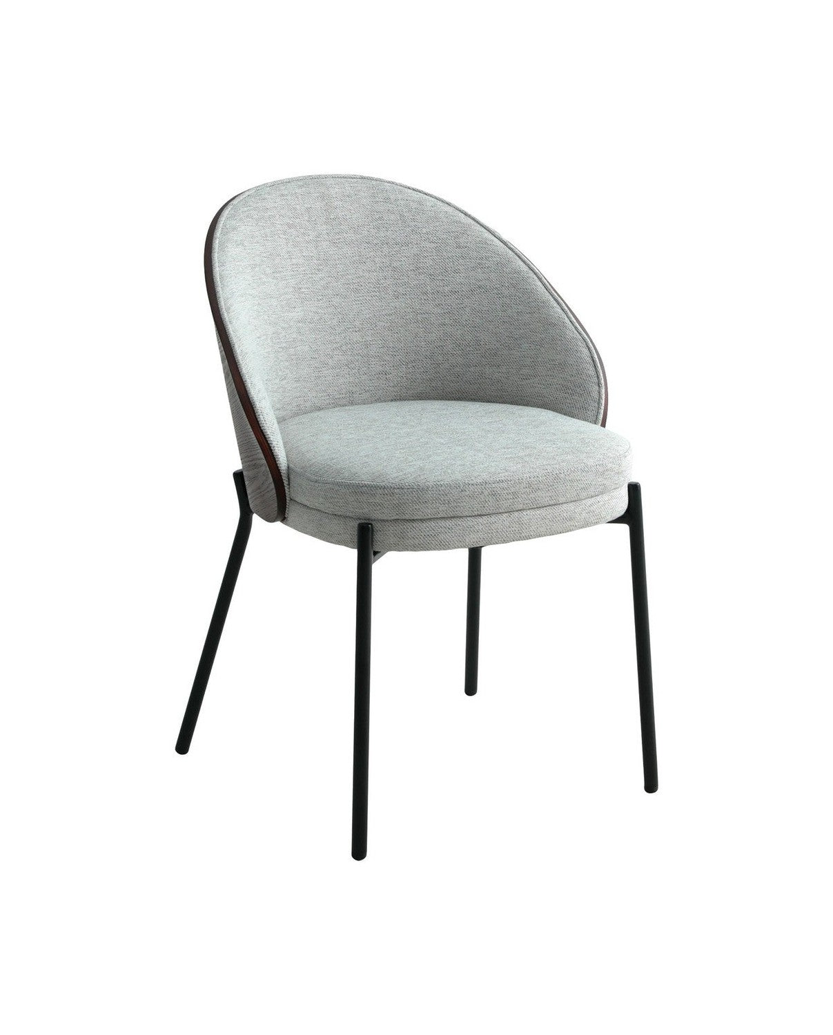 House Nordic Canelas Dining Chairs, In Light Grey, With Back In Dark Brown And Black Legs, Hn1276