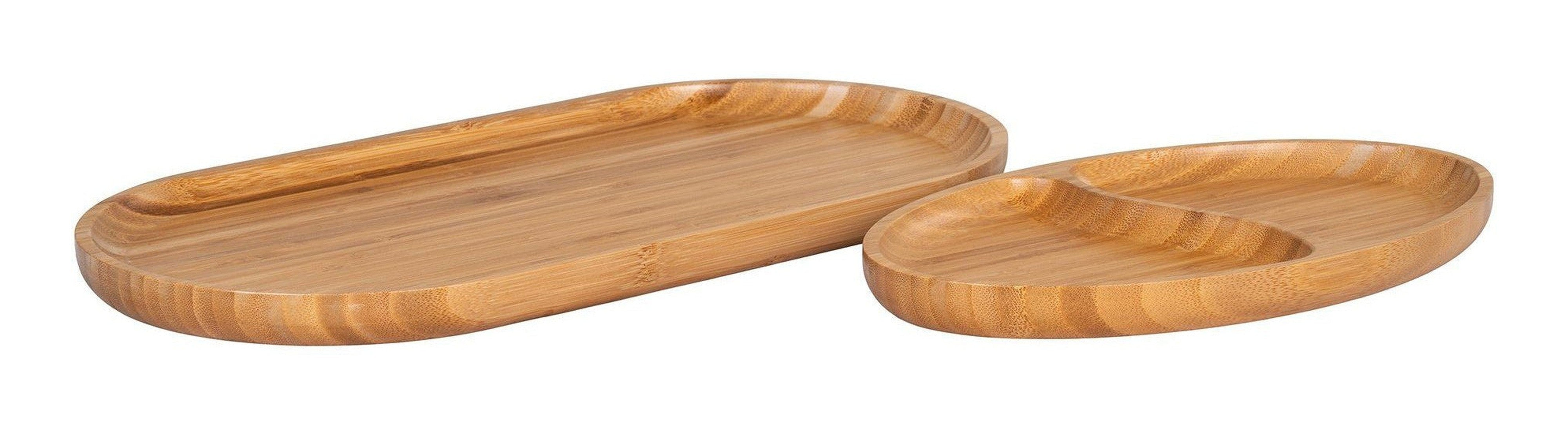 House Nordic Chefalu Serving Tray, Bamboo, Natural, Set Of 2