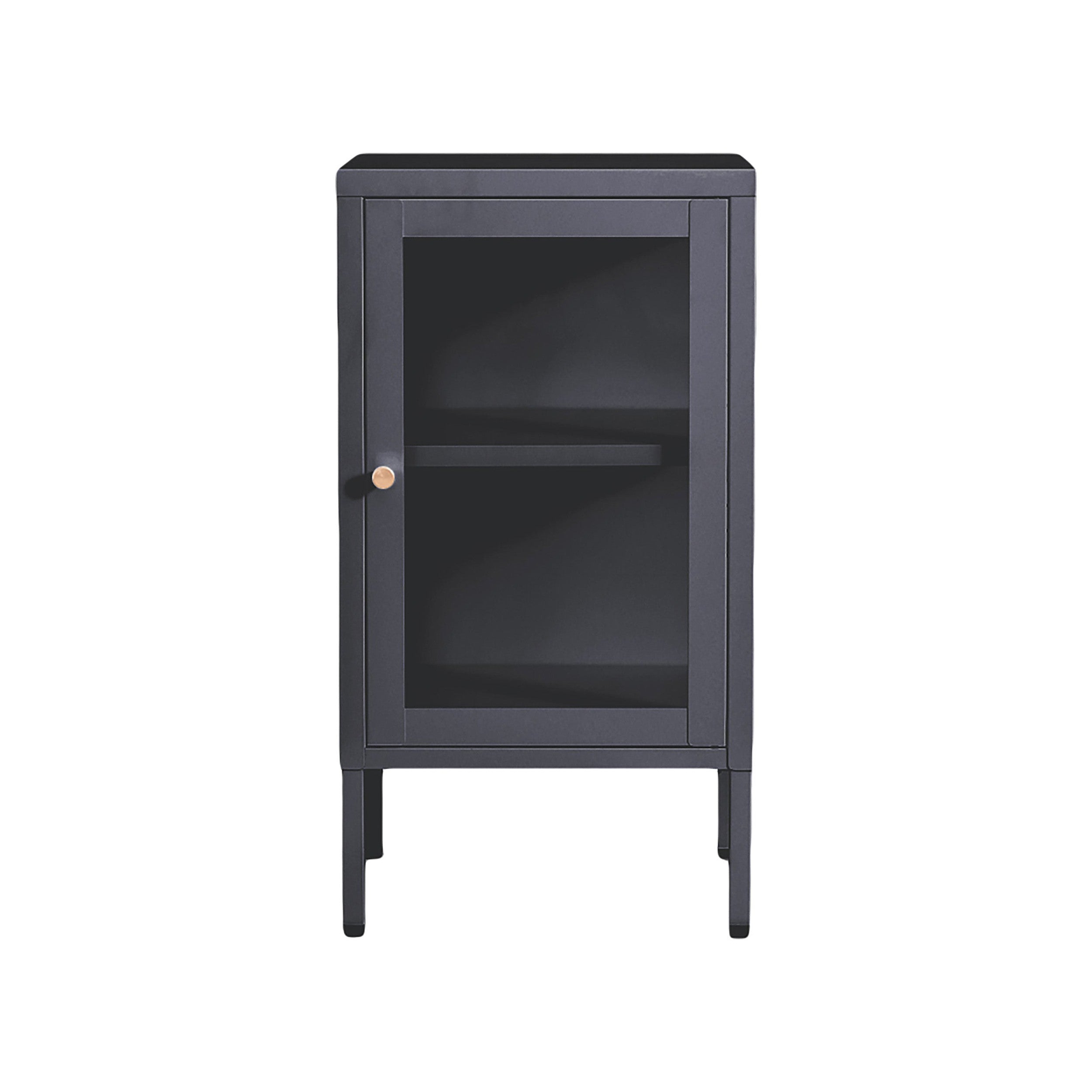 House Nordic Dalby Cabinet, 1 Glass Door, Steel, Grey, 38x35x70 Cm