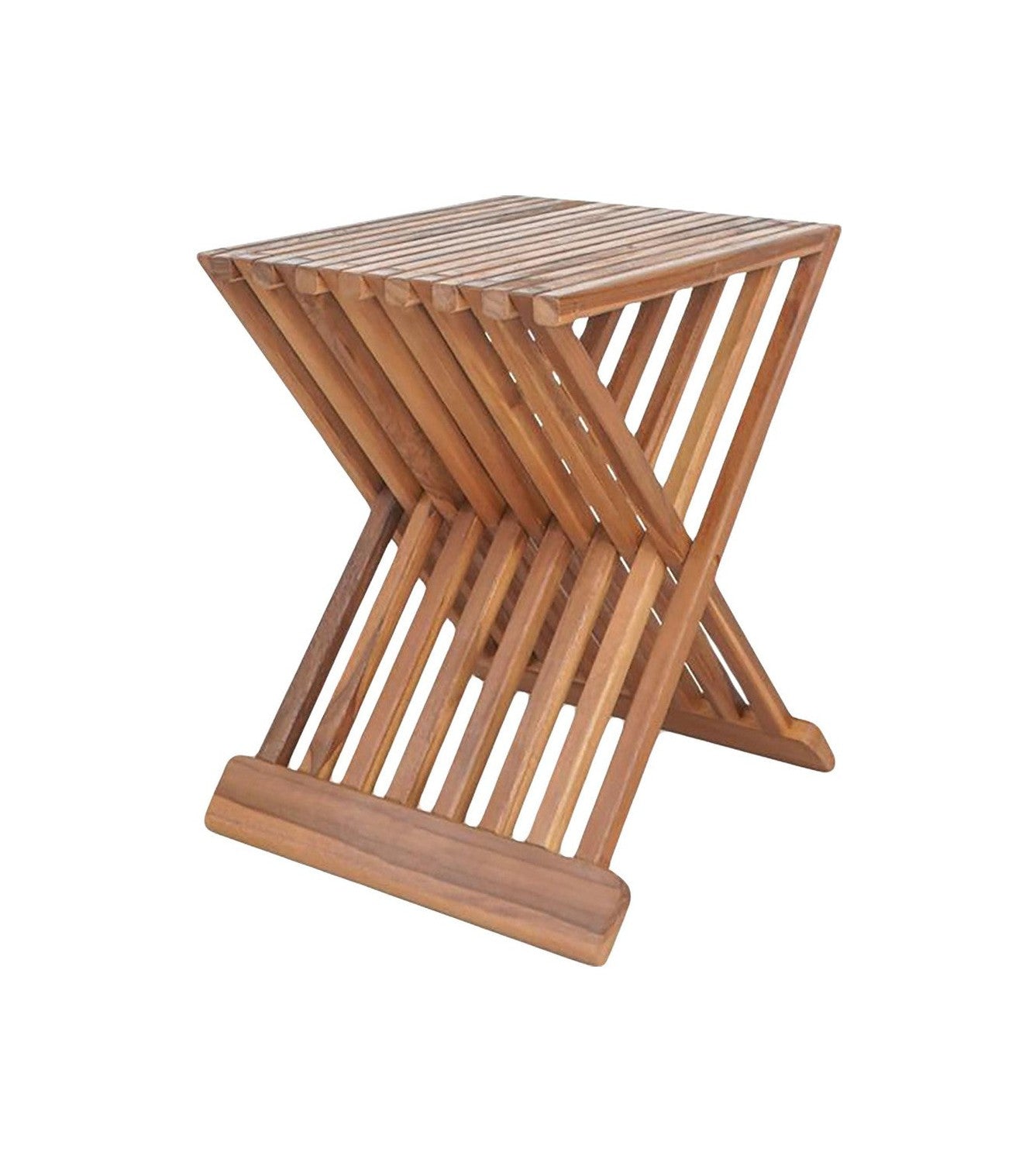 House Nordic Erto Stool In Teak Wood, Nature