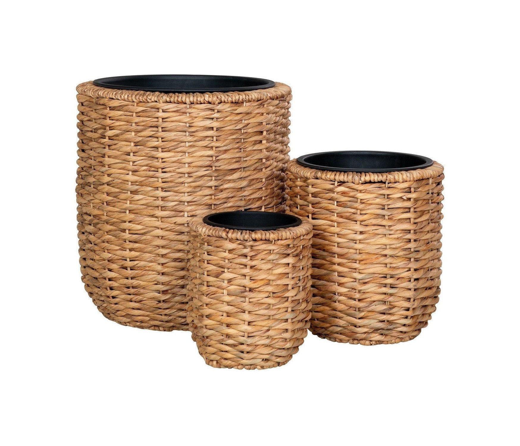 House Nordic Hanoi Planter, Water Hyacinth, Natural, Set Of 3