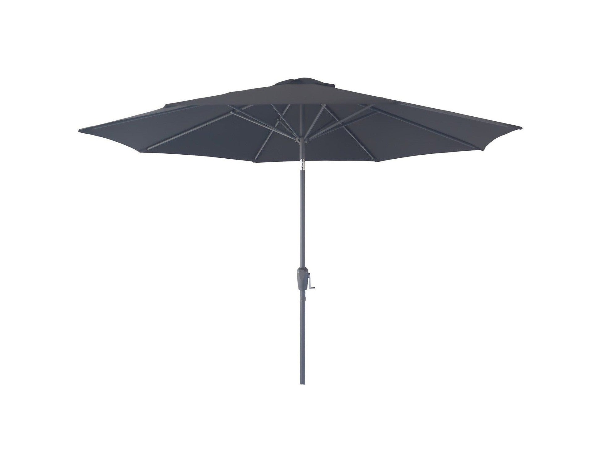 House Nordic Houston Parasol With Crank And Tilt, Metal Pole, Black, ø300 Cm