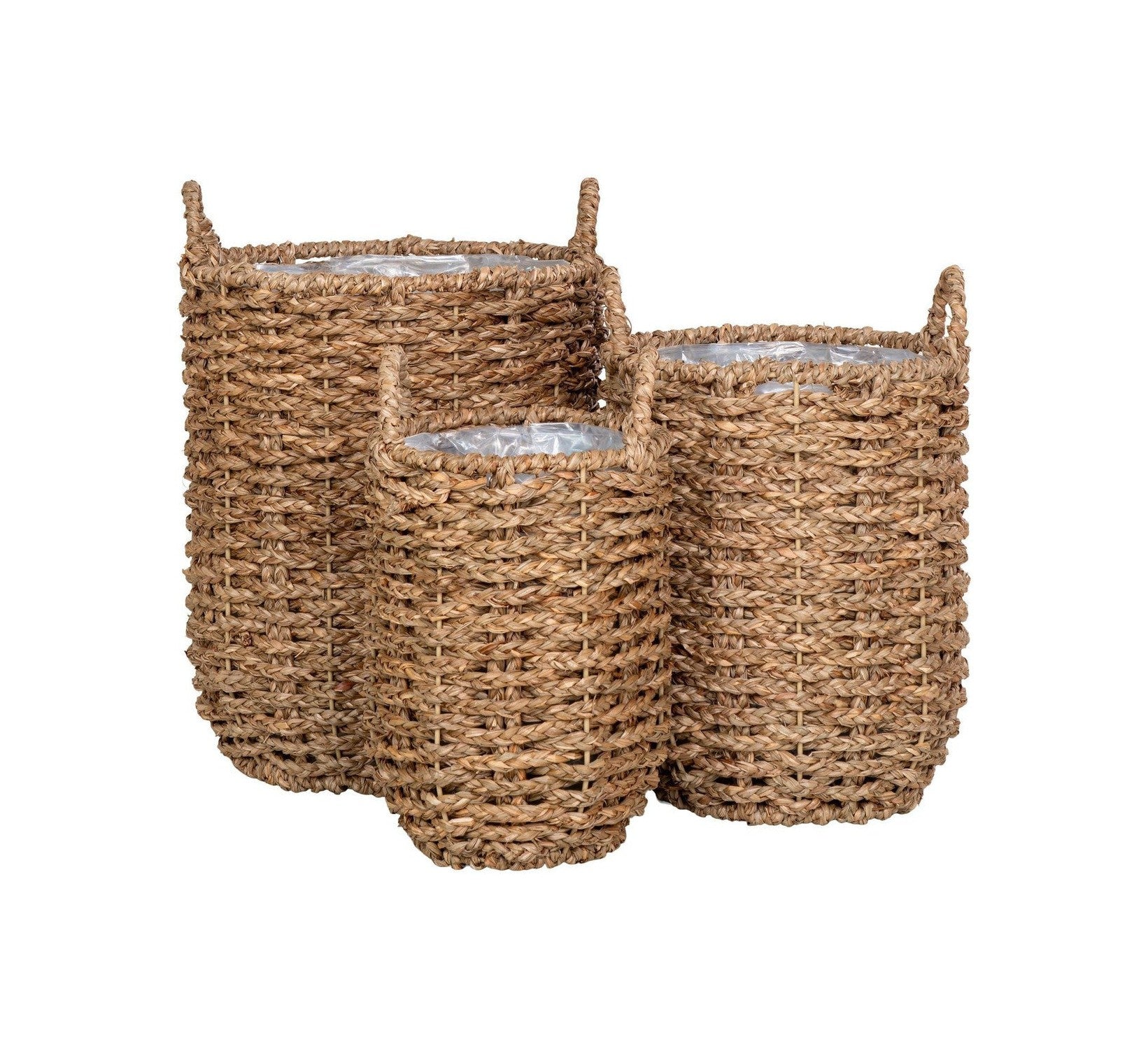 House Nordic Hue Baskets, Seagrass, Natural, Set Of 3