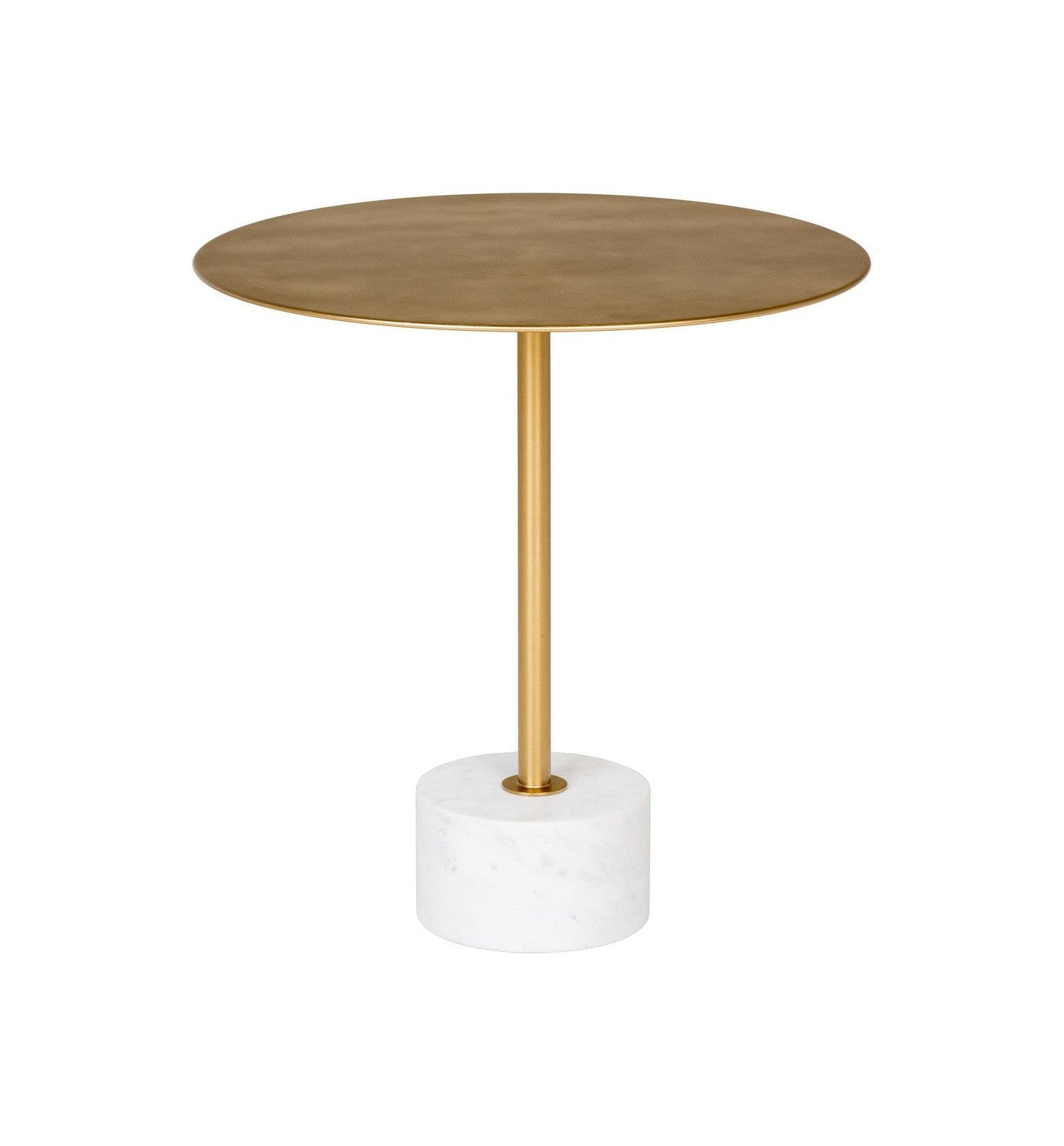 House Nordic Lecco Side Table, Brass And Marble, ø51x52 Cm