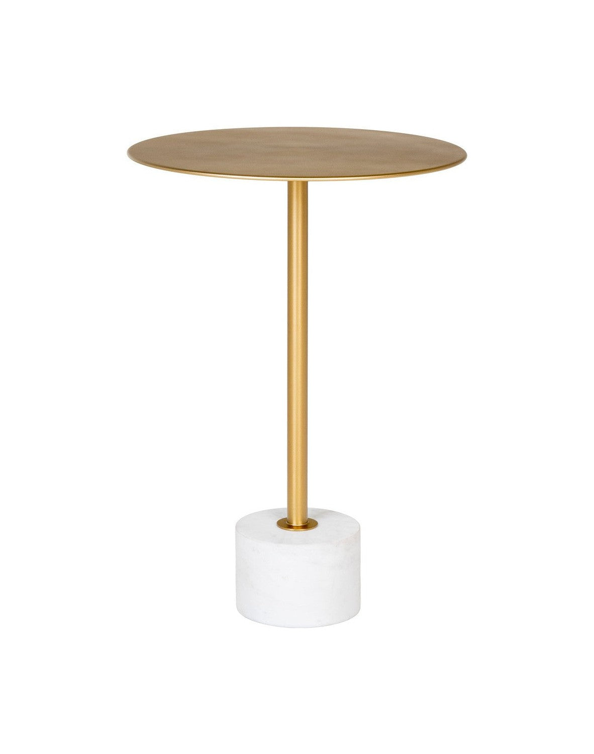 House Nordic Lecco Side Table, Brass And Marble, ø41x58 Cm