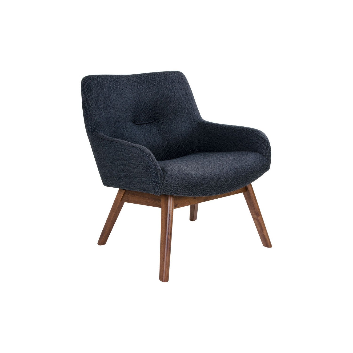 House Nordic London Lounge Chair, Dark Blue With Walnut Legs, Hn1277