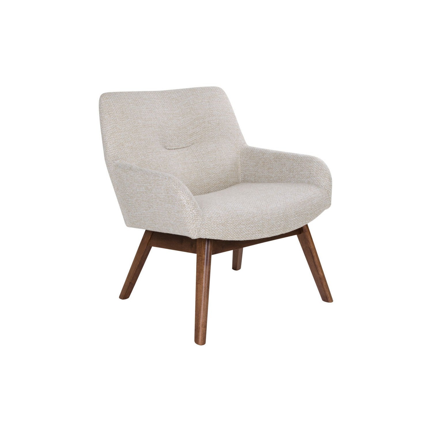 House Nordic London Lounge Chair In Fabric, Sand With Walnut Legs, Hn1278