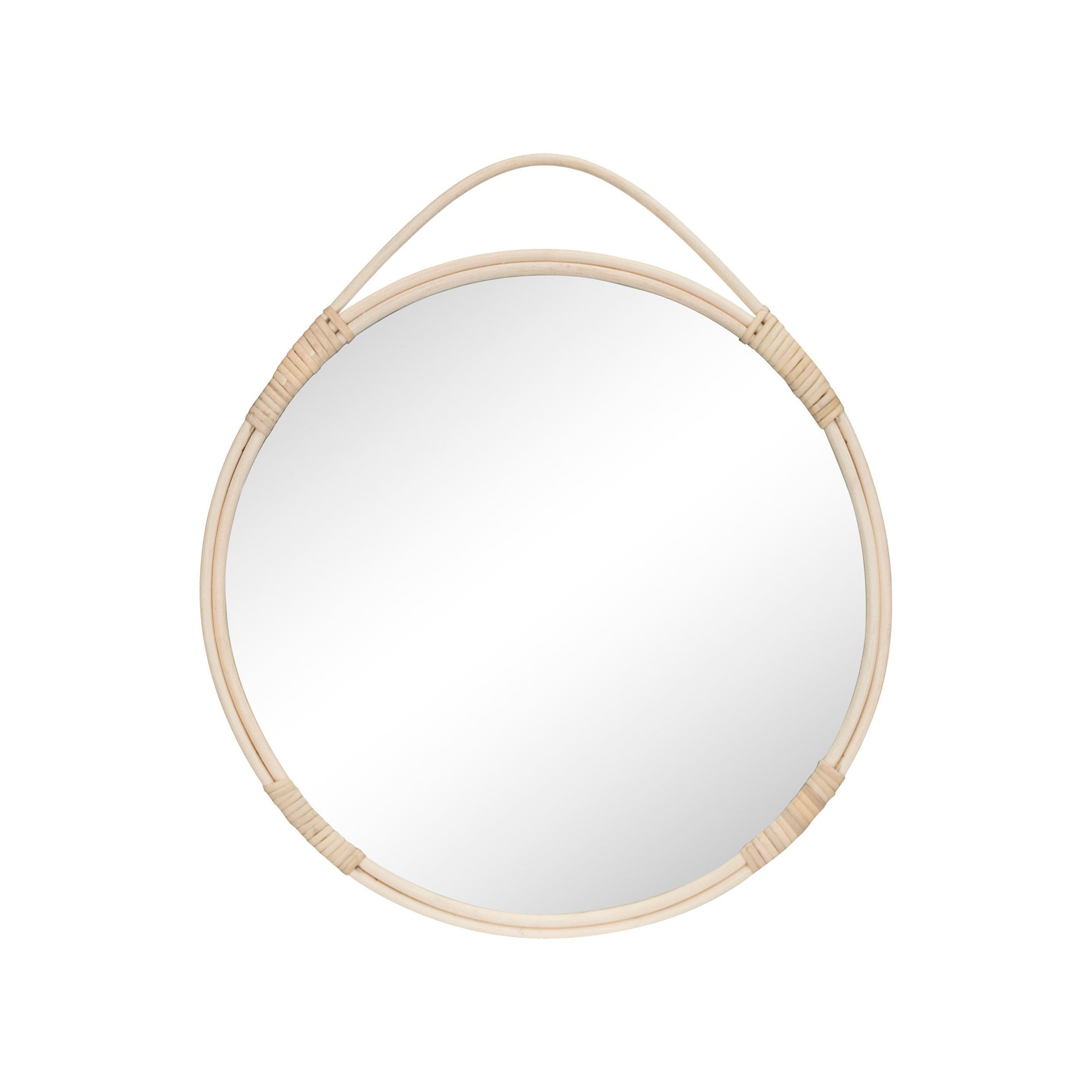 House Nordic Malo Mirror, Rattan, Natural, ø50 Cm