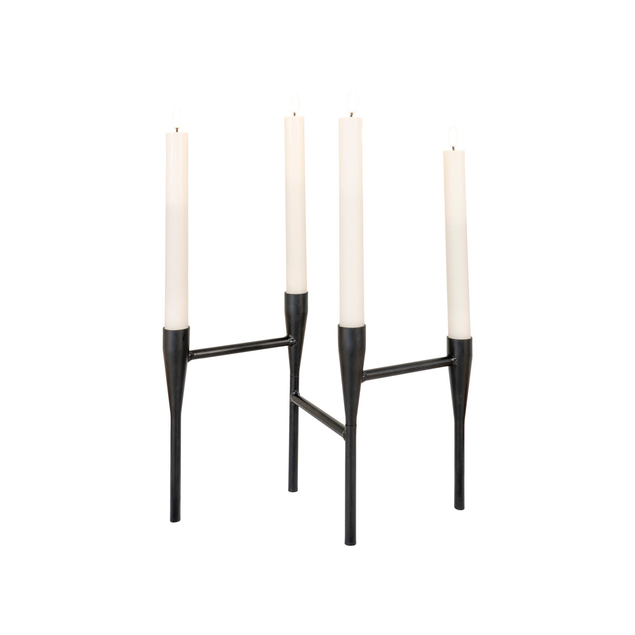 House Nordic Candle Holder, Metal, Black, 15x28x21 Cm