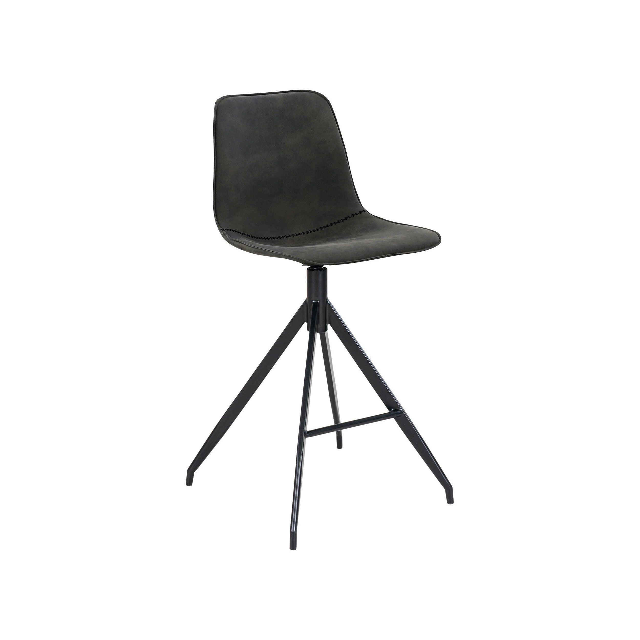 House Nordic Monaco Counter Chair In Microfiber, Grey With Black Legs, Hn1229