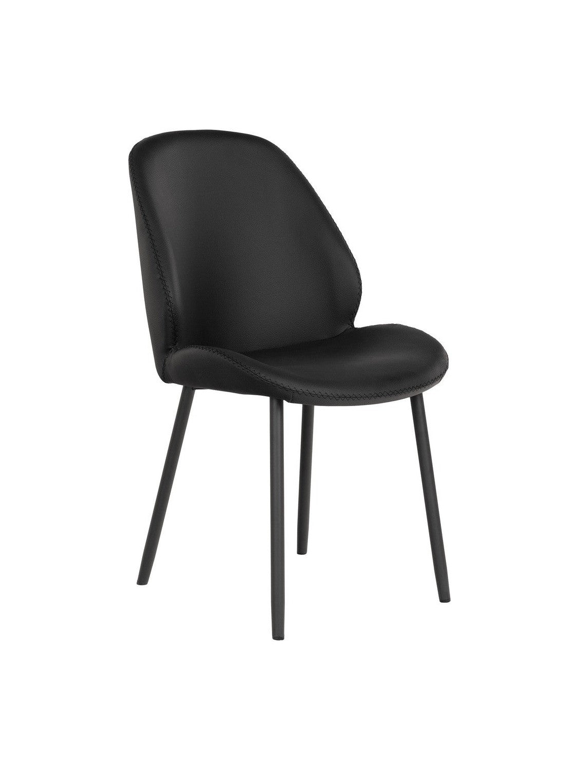 House Nordic Monte Carlo Dining Chair In Pu, Black With Black Legs, Hn1223