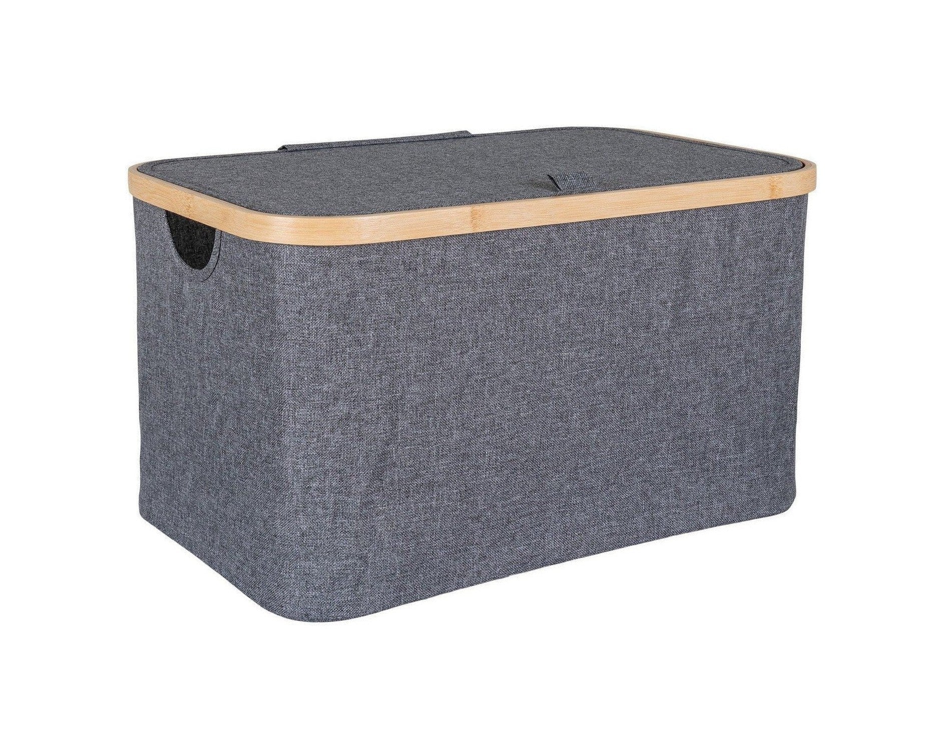 House Nordic Noto Basket, Bamboo/Textile, Dark Grey, 30x45x25 Cm