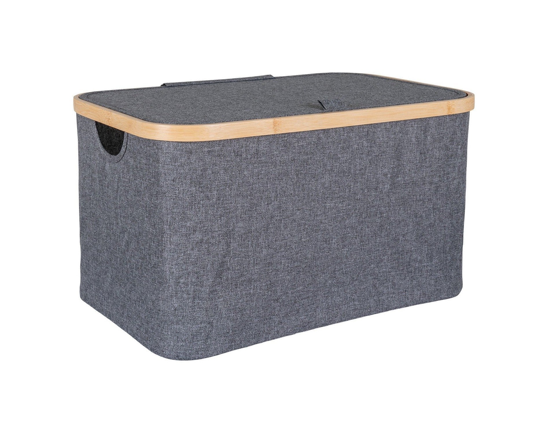 House Nordic Noto Basket, Bamboo/Textile, Dark Grey, 30x45x25 Cm