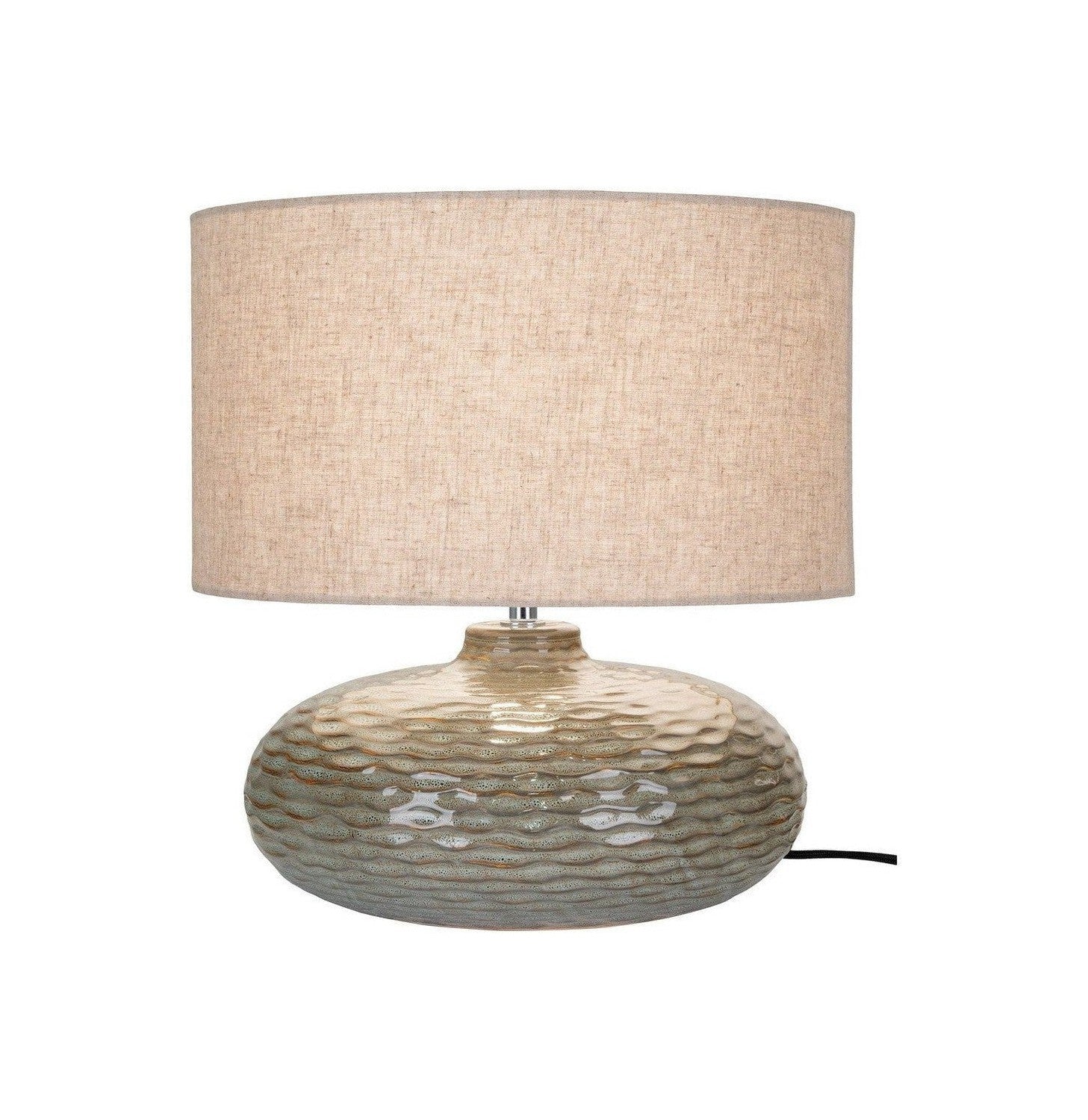 House Nordic Oldham Table Lamp, Green Ceramic With Lampshade