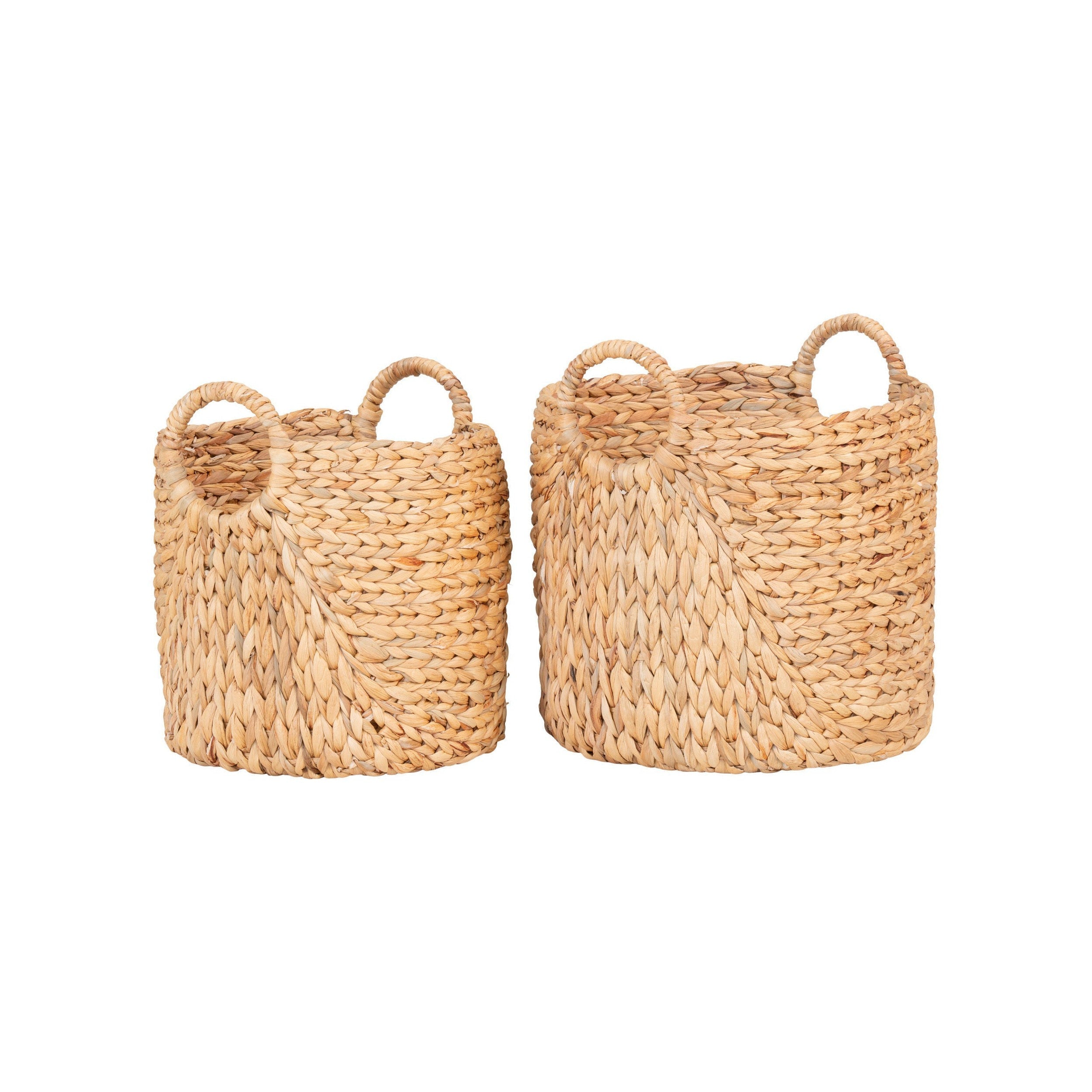 House Nordic Passo Baskets, Water Hyacinth, Natural, Set Of 2