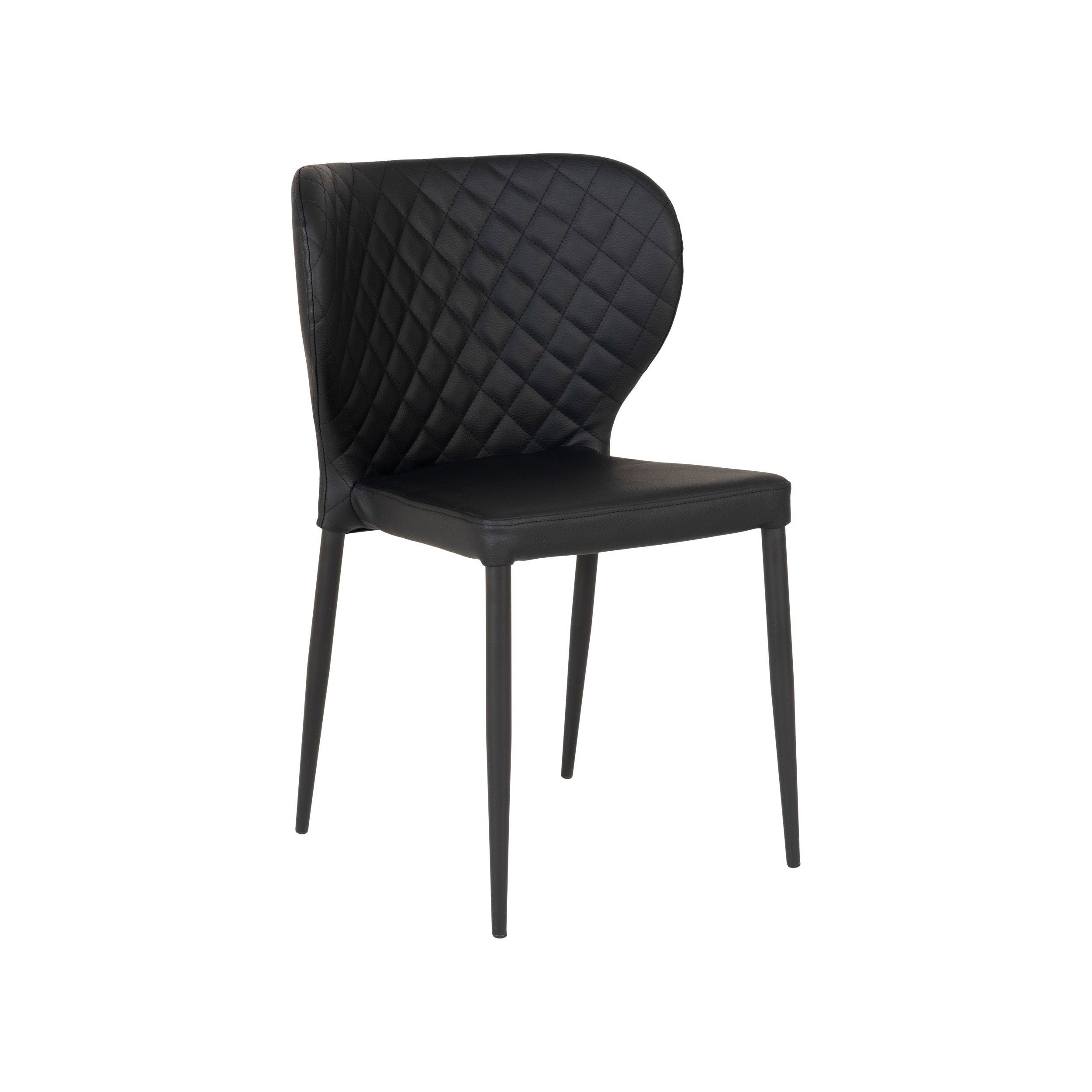 House Nordic Pisa Dining Chair In Pu, Black With Black Legs, Hn1223