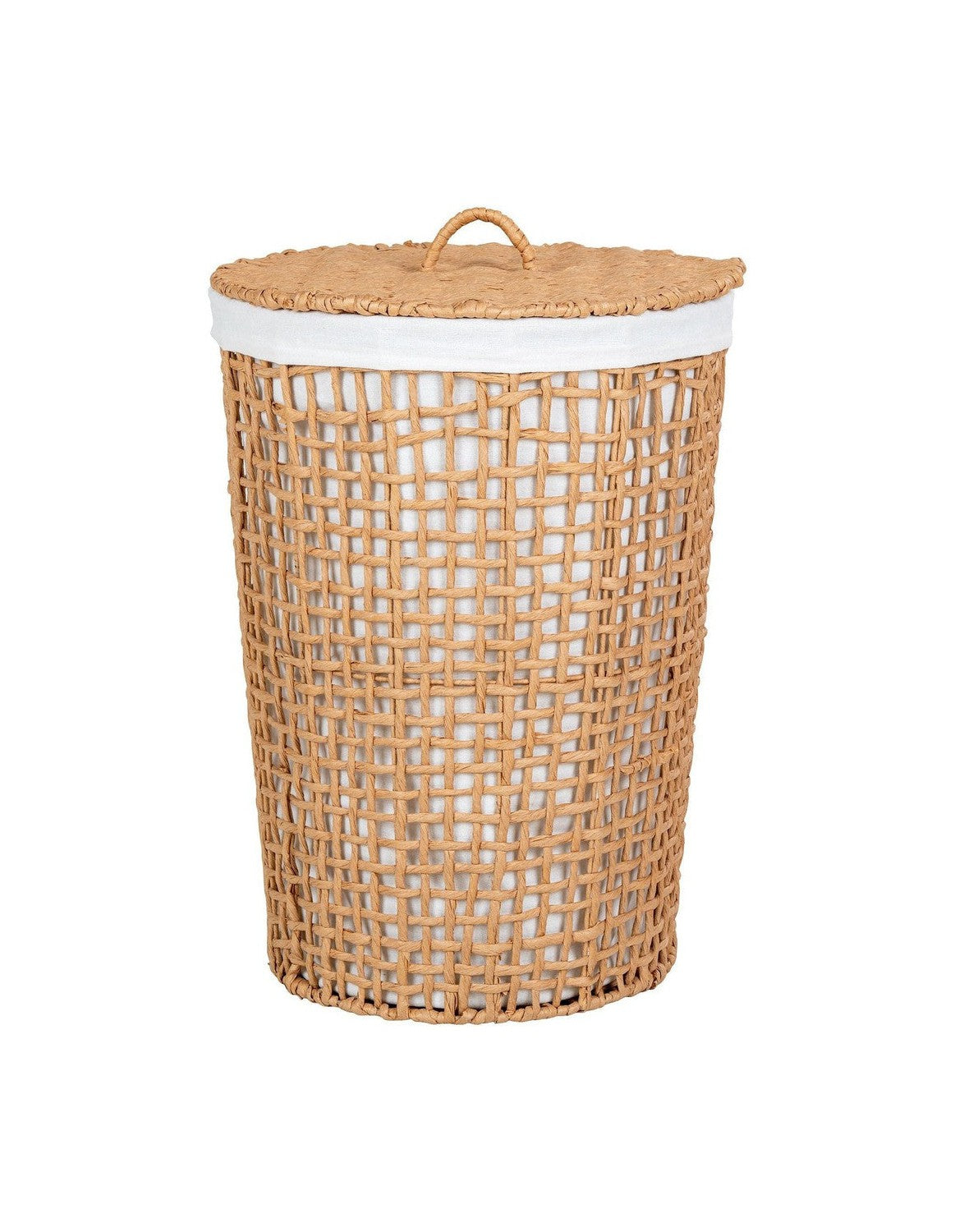 House Nordic Pomal Laundry Basket, Paper, Natural/White, ø42x56 Cm