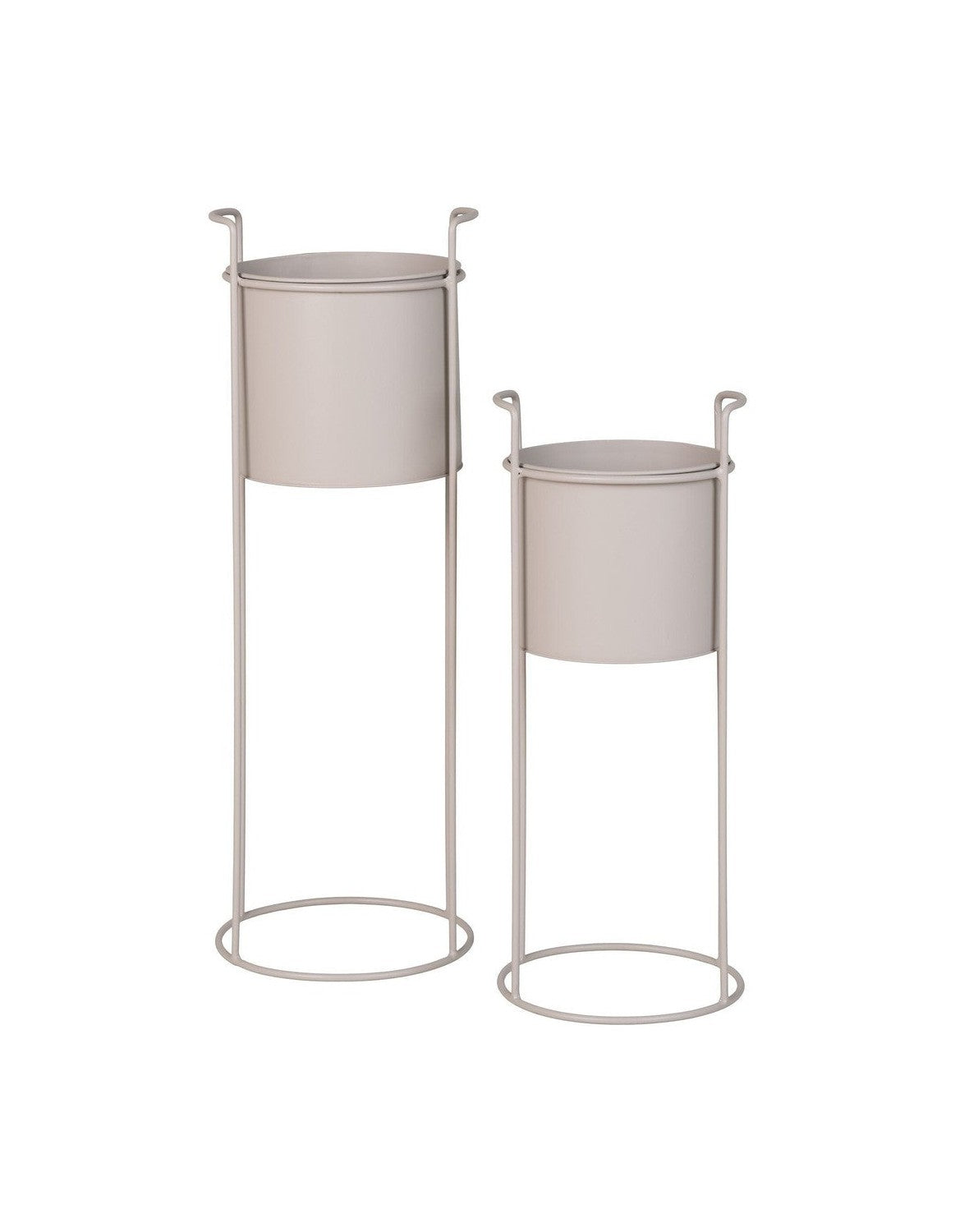 House Nordic Rabo Flowerpot, Steel, Sand, Set Of 2