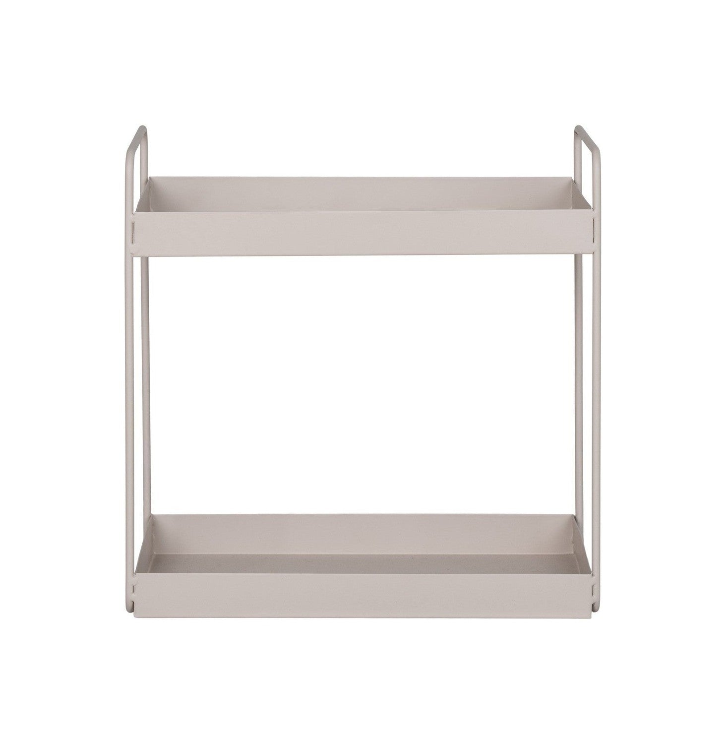 House Nordic Rabo Standing Double Shelf, Steel, Sand, 2 Shelves, 30x15x31 Cm