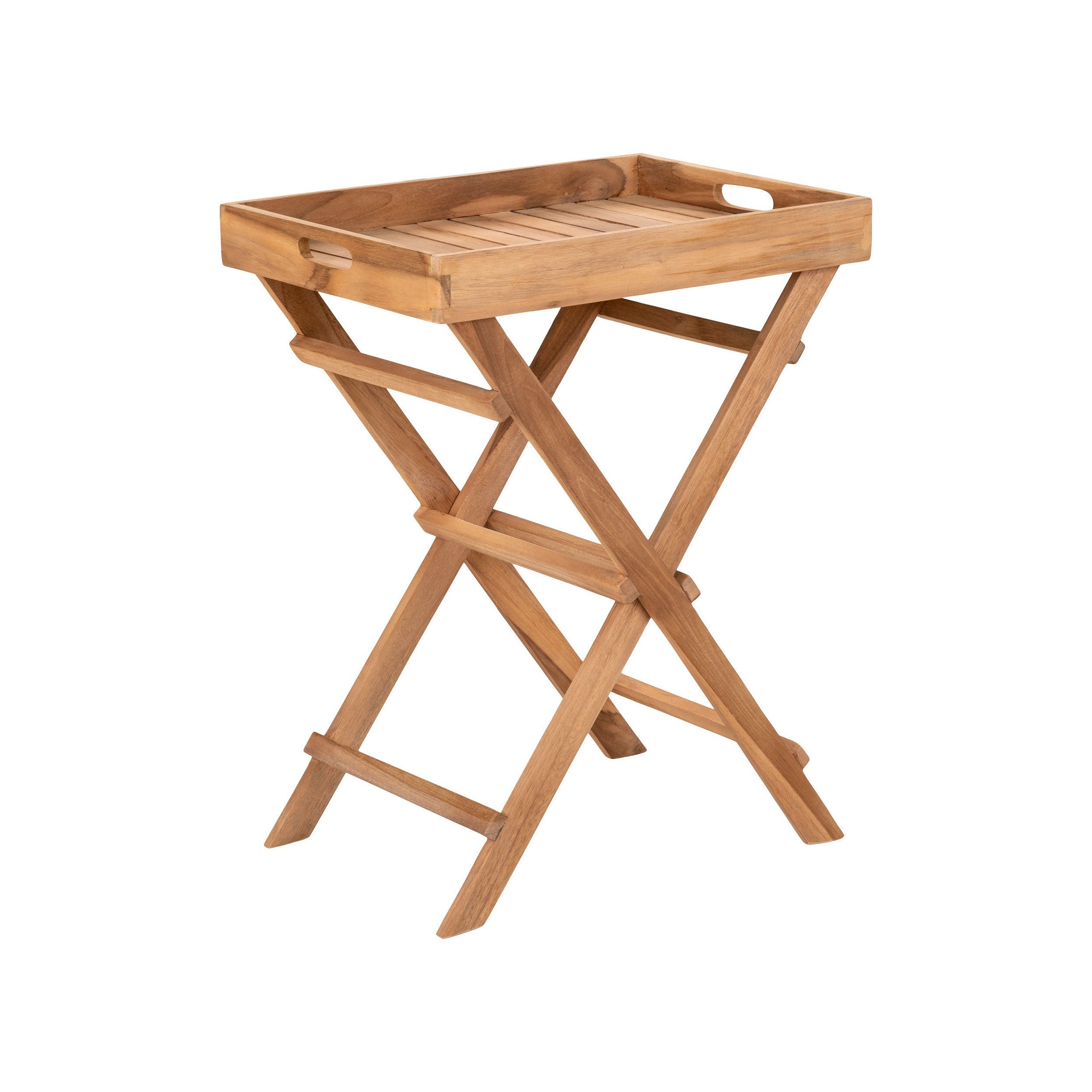 House Nordic Ronda Tray Table, Teak Wood, Nature, 29x39x49,5 Cm