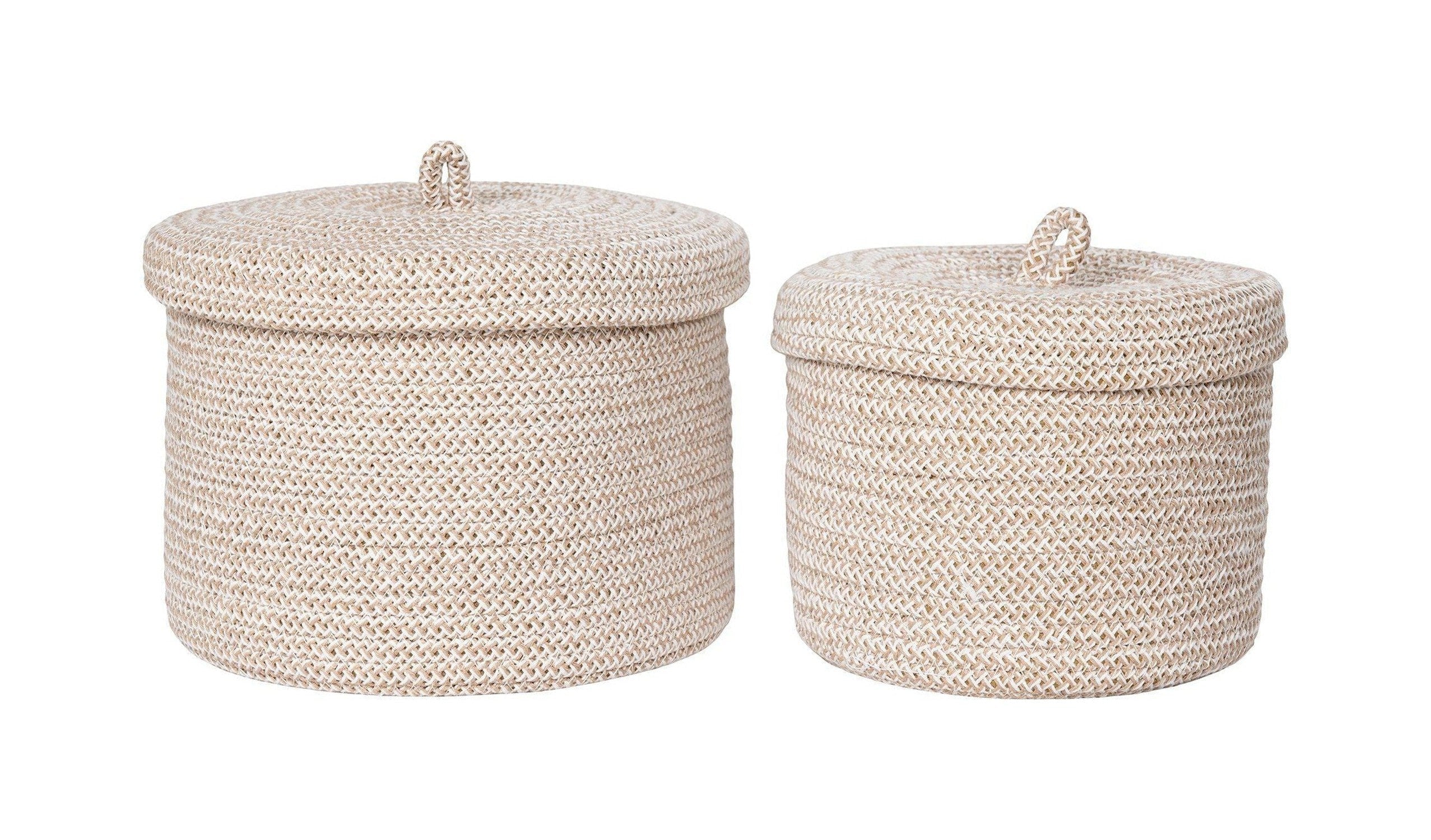 House Nordic Sebal Baskets, Cotton, Beige, Set Of 2