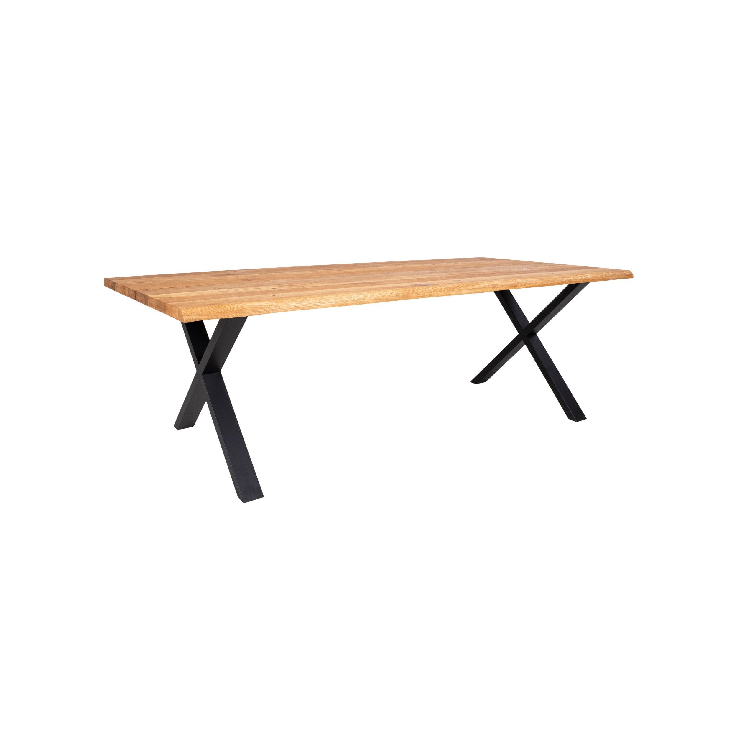 House Nordic Toulon Dining Table, Oiled Oak With Wavy Edge, 95x240x75 Cm, Prepared For Extension