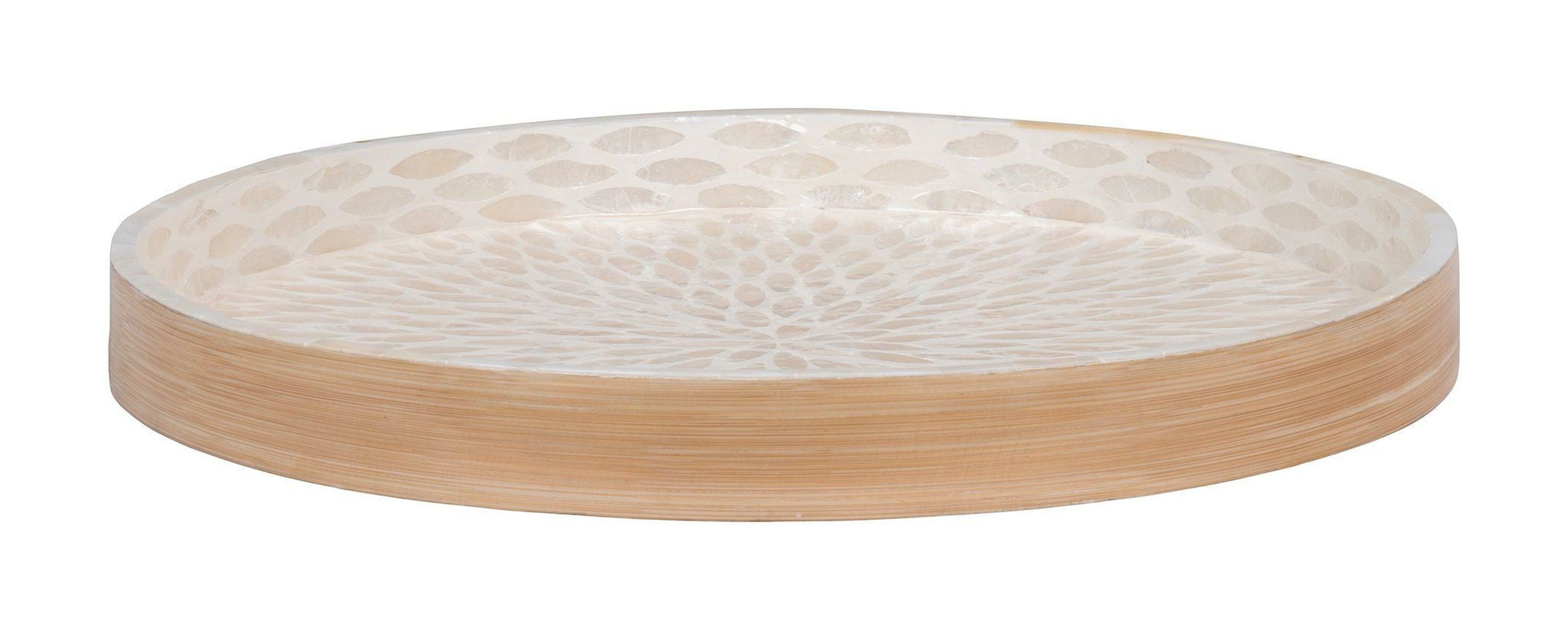 House Nordic Tray, Bamboo/Capiz, Beige, 40x40x3,5 Cm